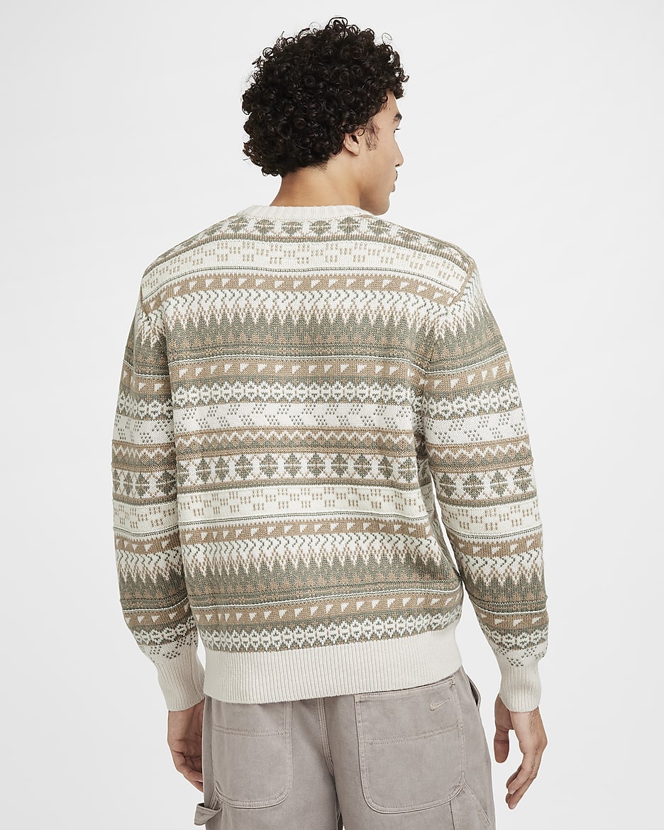 Sueter Fair Isle Swoosh para hombre Nike Life Marron